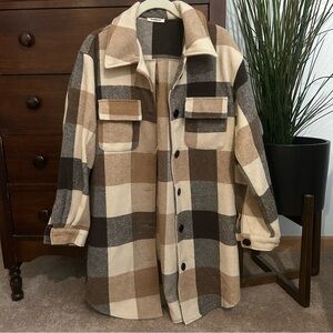 Plaid Brown and Cream Jacket